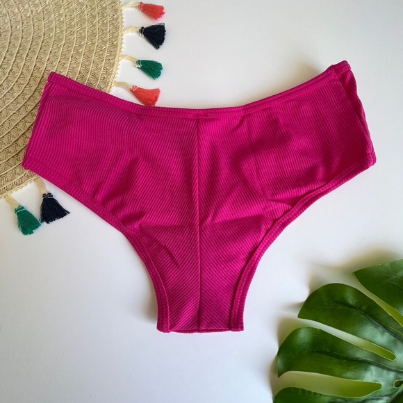 Victoria's Secret PINK Cotton Cheekster Panty Neon Fuschia Candy Rhinestone NEW - Picture 3 of 3